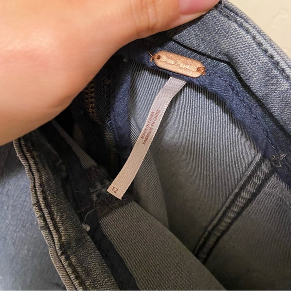 Free People Modern Femme Washed Grey Denim Mini Skirt 12 - Picture 10 of 12